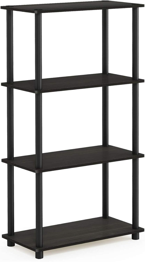 Furinno Turn-N-Tube 4-Tier Multipurpose Shelf Display Rack, Espresso/Black (Model 99557EX/BK)