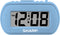 Sharp Digital Alarm Clock, Tactile Case with Soft Rubberized Finish, Battery Operated, Blue Backlight on Demand,