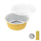 7" Sturdy Aluminum Foil Pans with Lids - 5 Pack Heavy Duty Reusable Tin for Cooking and Baking