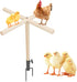 Neeenn Chicken Perch Toy for Coop, Wooden Chick Perch Stand with Metal Ground