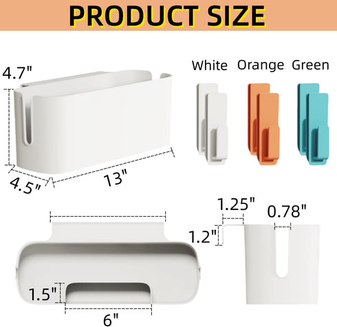 11 Lbs 5 Bedside Organzier Caddy Hanging, Plastic Bunk Bed Shelf with Hooks, Large Storage Holder for Dorm Room Bed