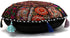 DK Homewares 18 Inch 18x18 Indian Traditional Floor Cushion Cover Bohemian Black Patchwork Yoga Pouf Ottoman Home Decor