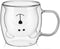 Patelai Cute Bear Tea Cup, Double Wall Glass Milk Coffee Mug with Handle, Insulated Birthday Gift for Women Men (White)