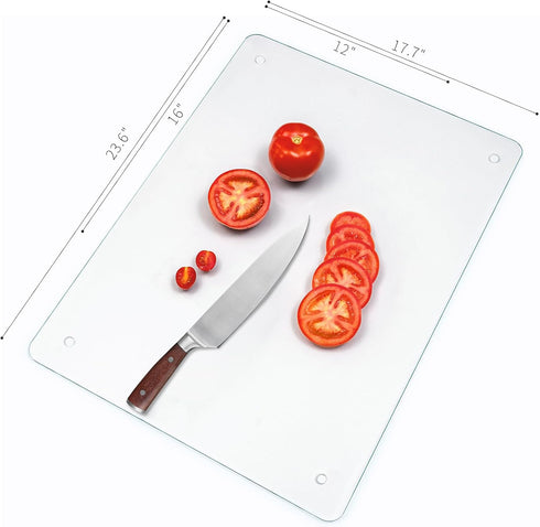 Tempered Glass Cutting Board 12x16 - Durable, Shatterproof, Heat-Resistant, Scratch-Proof, Dishwasher Safe