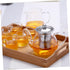 1 Set Teapot Loose Leaf Tea Maker, Glass Tea Pot with Water Pitcher and Stainless Steel Infuser