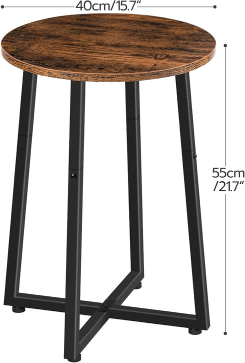 15.7" BF95BZ01 HOOBRO Side Table, Round End Accent Table with Sturdy Metal Frame, Round Nightstand, for Living Room
