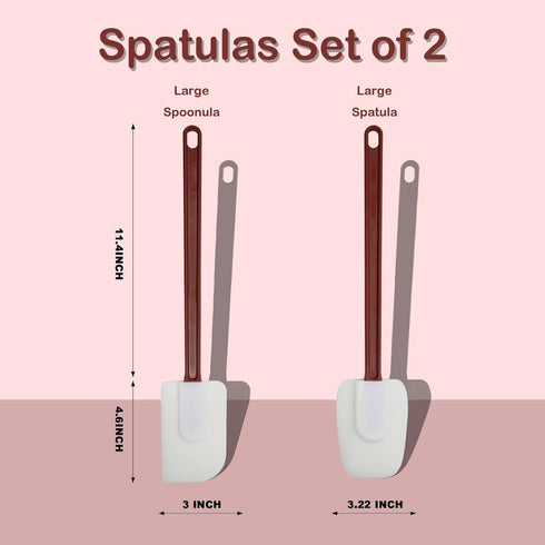 Silicone Spatulas Heat Resistant, Large Silicone Spatulas Set Commercial, Long Handle Rubber Spatulas Silicone.Heavy Duty Silicone Cooking Utensils Sets of 2 (16.5 INCH) by MYTASUY