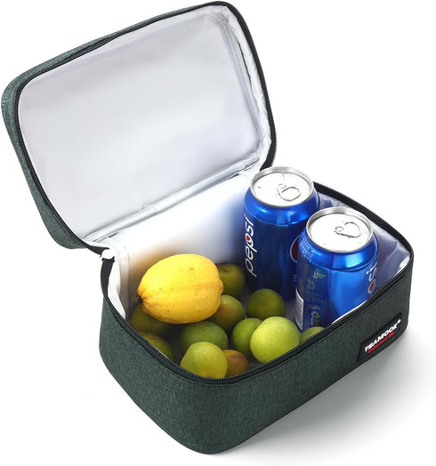 Small Lunch Bag Mini Insulated Lunch Box - Portable for Adults, Men, Women Work with Handle (Black)