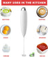 Milk Frother, Electric Whisk, Upgraded Matcha Whisk Drink Mixer for Lattes Cappuccino, White
