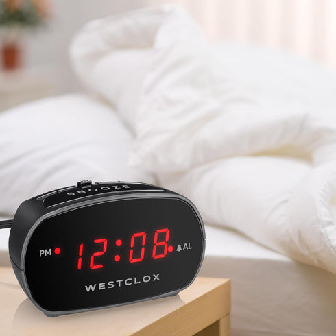 Westclox Simple Digital Alarm Clock with LED Display, Easy to Operate (Single Alarm)