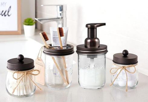 SheeChung Bathroom Accessory Set - Toothbrush Holder, Foaming Soap Dispenser, Dish Soap Dispenser for Bathroom, Kitchen