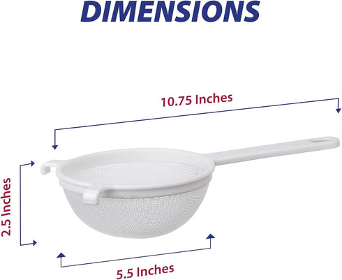 Double-Ear Fine Mesh Strainer, BPA Free, 5.5-Inch Diameter by HIC Kitchen