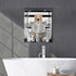 Golden Retriever Canvas Wall Art, Black and White Funny Dog Sitting in Toilet Painting for Bathroom