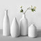 White Ceramic Vase Set of 4,Modern Farmhouse Decorative Vases for Entryway Mantel