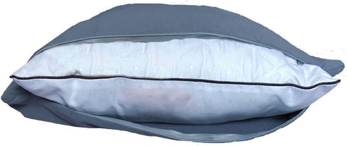 Extra Soft Jersey Knit Pillow Cases, Standard Size Pack of 2, Hidden Zipper, Soft Than Cotton, Denim Blue
