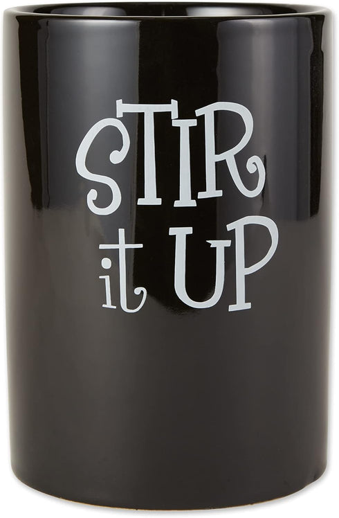 DII Kitchen Accessories Retro Collection - Black Ceramics Utensil Holder