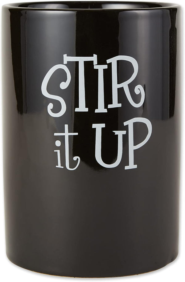 DII Kitchen Accessories Retro Collection - Black Ceramics Utensil Holder