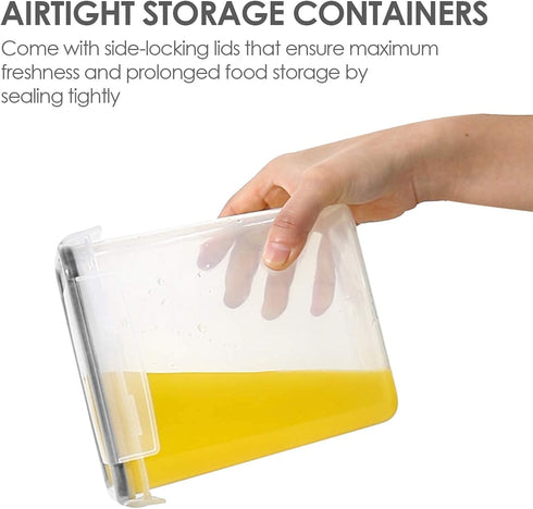 Airtight Food Storage Containers with Lids - Vtopmart 24 pcs Plastic Canisters for Cereal, Dry Food, BPA Free (Black)