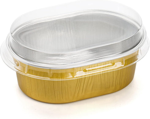 Dicunoy 100 Pack Mini Aluminum Cups with Lids, 3 OZ Disposable Muffin Liners for Dessert Baking
