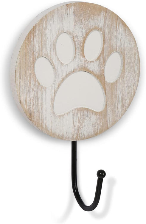 Vintage Style Dog Paw Wall Mounted Hooks, Rustic Farmhouse Leash Holder for Dog Leash on Wall