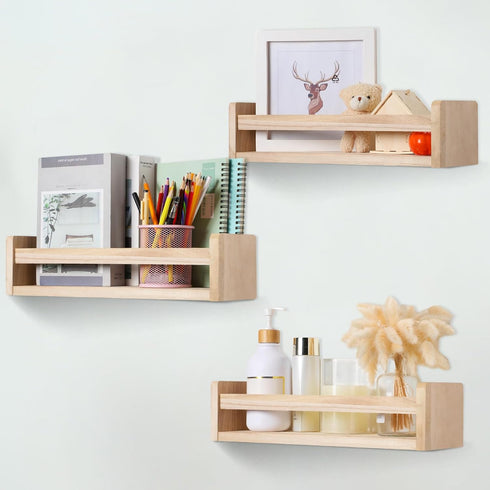 Set 4 Decor(16 of Nursery Book Shelves Floating Bookshelves Nursery Shelves for Wall Book Shelf Organizer Bathroom