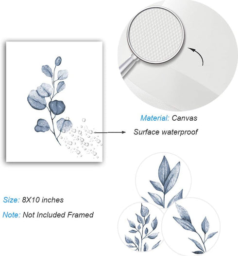 XUOIAYNB Watercolor Minimalist Leaves Wall Art Print - Modern Botanical Plant Canvas Print Set of 6, Unframed, 8X10