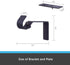 Kenney Fast Fit 5/8" No Measure Curtain Rod Brackets in Matte Black