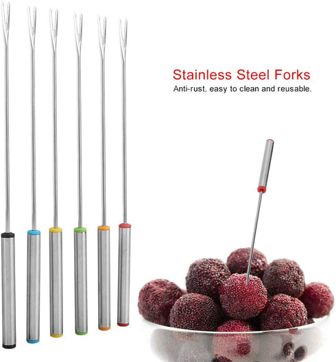Fondu Fork Set, Stainless Steel Chocolate Forks for Fondue, Cheese Dipping Forks for Chocolate Fountain