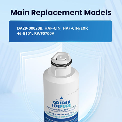 GOLDEN ICEPURE RWF0700A Refrigerator Water Filter Replacement for Samsung DA29-00020B, 3PACK