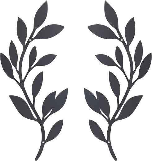 OYEFLY 2 Pieces Metal Vine Olive Branch Leaf Wall Decor,Tree Leaf Wall