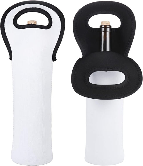 Sublimation Blanks Wine Carrier Tote Bag - 2 Pack 750ML Portable Neoprene Insulated Wine Bags