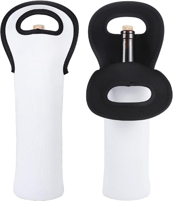 Sublimation Blanks Wine Carrier Tote Bag - 2 Pack 750ML Portable Neoprene Insulated Wine Bags