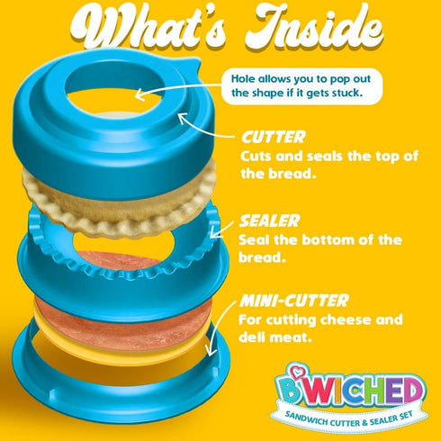 Sandwich Cutter and Sealer (Circle) - Crustless Sandwich Maker for Kids Lunchbox and Bento Box