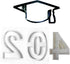 Graduation Kit Year 2024 Cap Numbers Two Zero Four - Set of 4 Cookie Cutters Made in USA PR1113