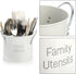 4 Compartment Kitchen Utensil Holder - 5.7 Inch Large Metal Caddy for Countertop, Removable Divider, White