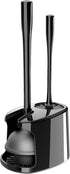 MR.SIGA Toilet Plunger and Bowl Brush Set with Holder, Heavy Duty Toilet Brush and Plunger for Bathroom Cleaning, Black