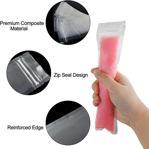 yuntop 60 Pack Ice Pop Mold Bags & Funnel Disposable Ice Mold Bags for Freeze Yogurt Sticks Juice Fruit Candy DIY