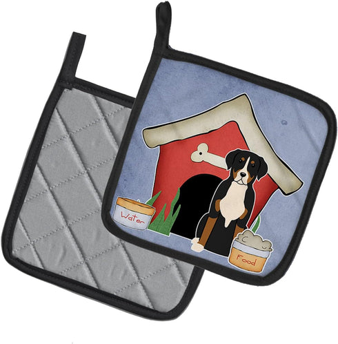 Caroline's Treasures BB2791PTHD Dog House Collection, Greater Swiss Mountain Dog Pair of Pot Holders, 7 1/2 x 7 1/2