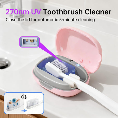 oothbrush Holder & Cleaner Case with UV-C Light, USB Rechargeable Toothbrush Cover