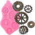 Steampunk Silicone Fondant Molds, Gears Teeth Moulds for Cake Decoration, Chocolate Candy Sugarcraft Cupcake Topper