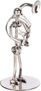 Broadway Gifts 6" Silver-Tone Figurine - Metal Sousaphone Player Statue - Industrial Musician Tuba Player