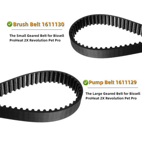 Replacement Belt Set for Bissell ProHeat 2X Revolution Pet Pro Carpet Cleaner Model 1986, 1964, 2007, 2007P Series