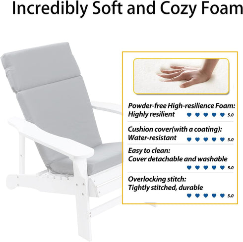High-Density Foam Cushions for Adirondack Chairs - High Back Design