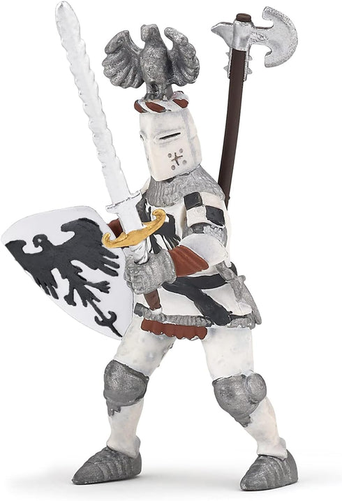 Papo Hand-Painted Figurine - Medieval Fantasy White Crested Knight - Collectible for Children 3+