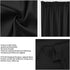 PiccoCasa Blackout French Door Curtain Panel - Solid Blackout Door Curtain Drapery with Tiebacks - 1 Panel Black W25 x