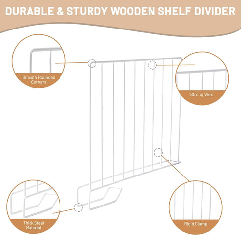 ziroland 8-Pack 9 Closet Closet Tall Metal Shelf Dividers for Organization, Wardrobe, Bookshelf, Cabinet, Cupboard