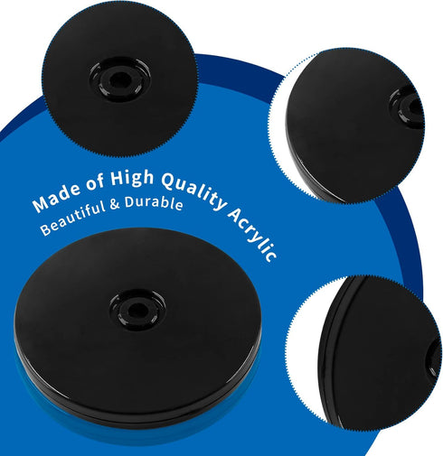Bivethoi 2 Pack Mini Turntable Organizer, Black Rotating Tray, Acrylic Ball Bearing Plate for Kitchen, Spice Rack, TV