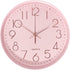 Maxspace Pink Silent Non-Ticking Wall Clock, 12in Battery Operated Analog Decorative Clock