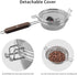 Home Coffee Bean Roaster Tool - CAFEMASY Portable Stainless Steel Roasting Pan with Thermometer for Outdoor Baking