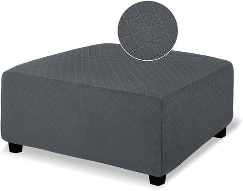 NeColorLife Ottoman Cover Square Large Ottoman Slipcover Stretch Footrest Stool Covers Furniture